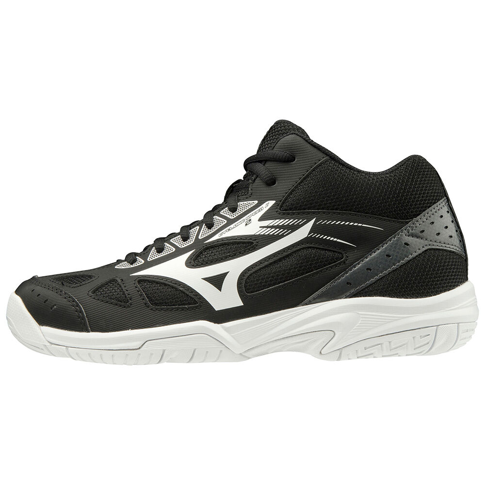 Mens Mizuno Cyclone Speed 2 Mid Volleyball Shoes Black/White/Dark Grey Philippines (BMNLIG601)